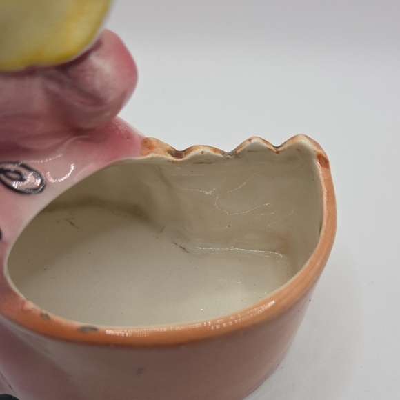 Vintage Ceramic Dutch Girl Planter - Pink and Green. Hand Painted Japan - Picture 6 of 7